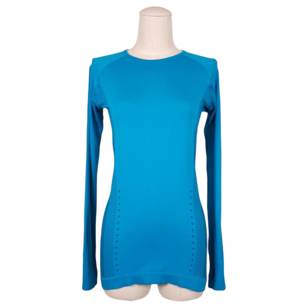 Sweaty Betty Seamless Workout Long Sleeve Tee Blue Sz Small